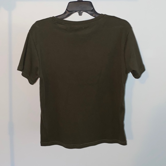 Say what? | XL | green | crop top | short sleeve - Picture 2 of 2